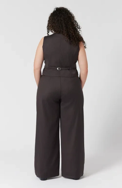 Aam The Label The Wool Wide Leg Pant For Full Hips And Thighs In Deep Plum