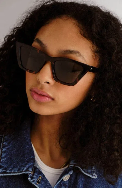 Le Specs Velodrome Polarized Angular Cat-eye Sunglasses In Taupe