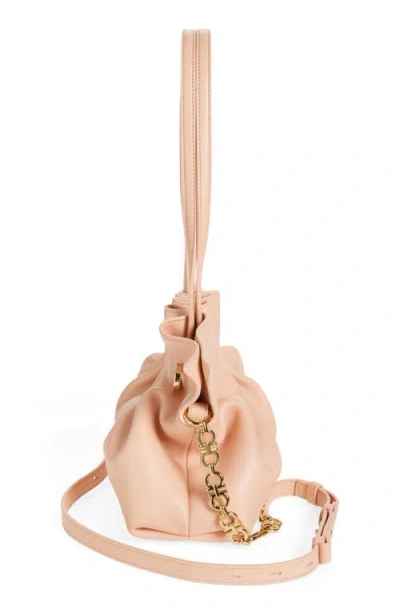 Ferragamo Small Gancio Piercing Soft Leather Shoulder Bag In Pink