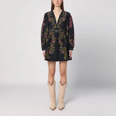 Farm Rio Ravenala Floral-print Cotton-poplin Mini Dress