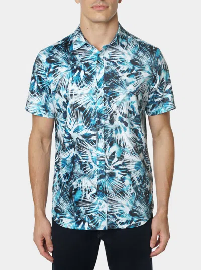 Robert Graham Tie Dye Abstract Print Button-up Shirt In Teal