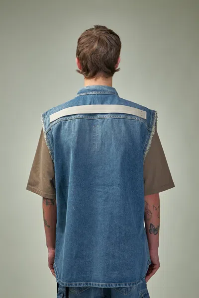Rick Owens Drkshdw Indigo Hollywood Sl Tommy Jumbo Denim Overshirt In Blue