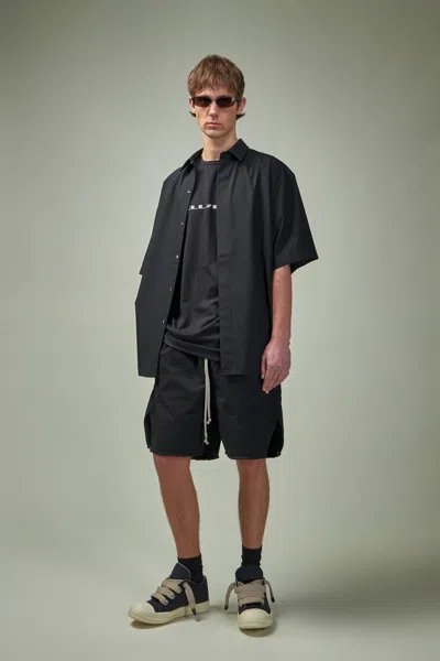 Rick Owens Drkshdw Level T-shirt With Asymmetric Hem And Graphic Print In Black
