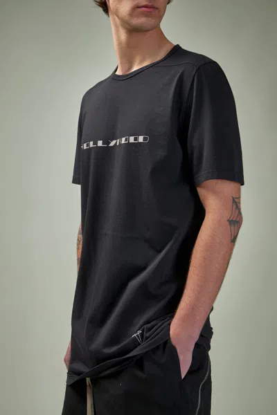 Rick Owens Drkshdw Level T-shirt With Asymmetric Hem And Graphic Print In Black