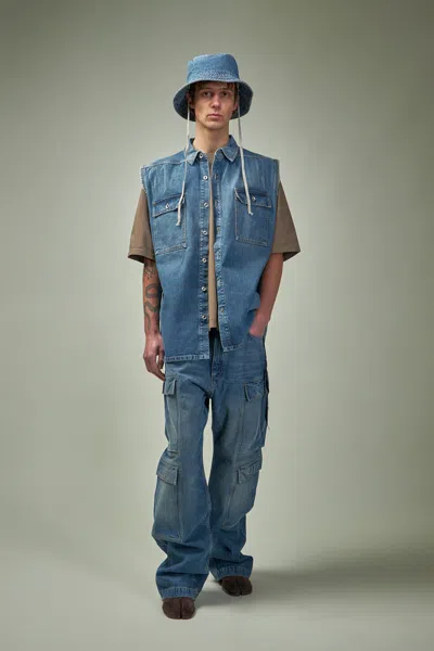 Rick Owens Drkshdw Double Cargo Jeans In Blue
