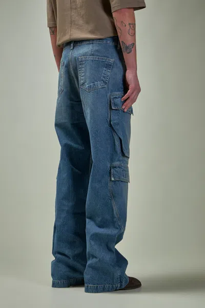 Rick Owens Drkshdw Double Cargo Jeans In Blue