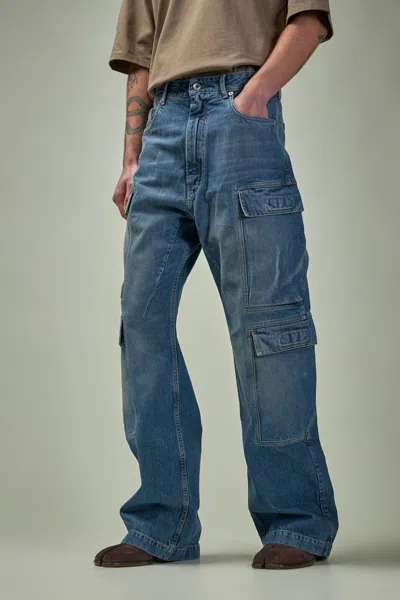 Rick Owens Drkshdw Double Cargo Jeans In Blue