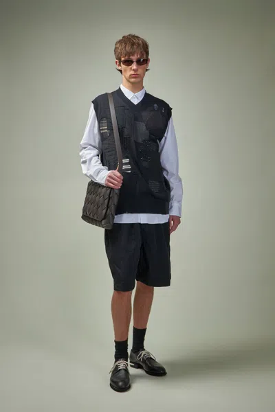 Junya Watanabe Pleated Nylon Shorts In Black