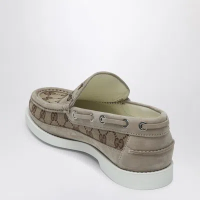 Gucci Loafer In Original Gg Fabric Beige/ebony Men