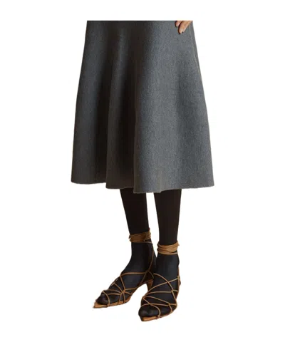 Khaite Odil Wool Skirt In Grey