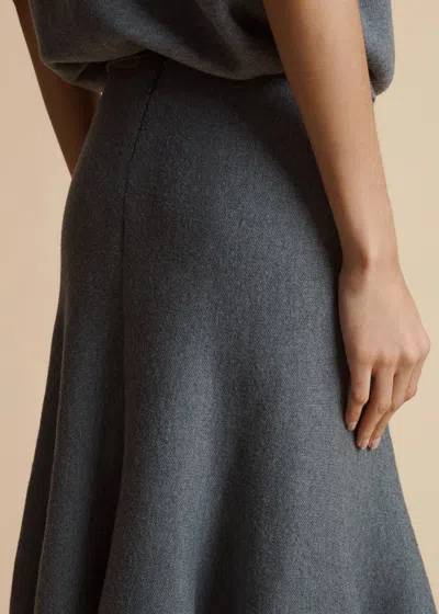 Khaite Odil Wool Skirt In Grey