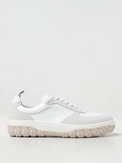 Thom Browne White Leather Sneakers In White