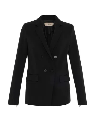 Theo The Label Aphrodite Split Sleeve Jacket In Black