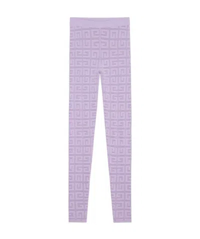 Givenchy 4g Jacquard Leggings In Purple