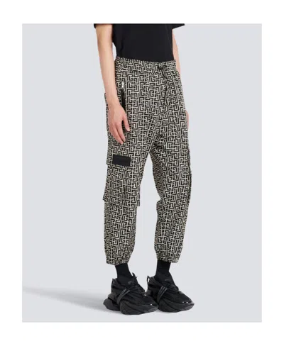 Balmain Monogram-print Track Pants In Black