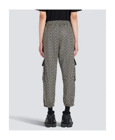 Balmain Monogram-print Track Pants In Black