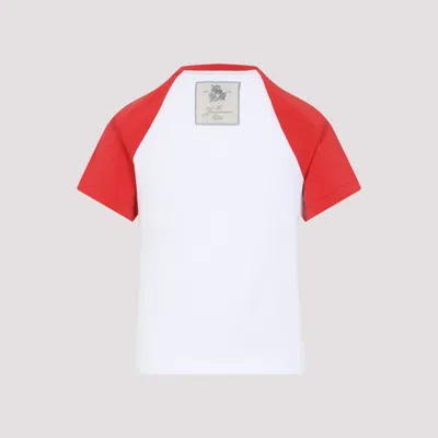 Jacquemus Raglan T-shirt With Red Sleeves And Subtle Logo