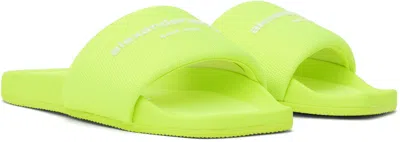 Alexander Wang Yellow Aw Pool Slides In Fluo Yellow