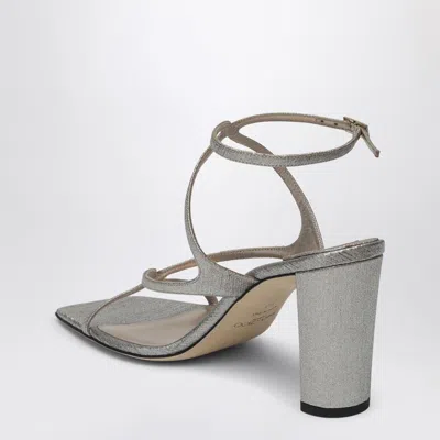 Jimmy Choo Sandal Metallic Leather Ankle Strap In Gray