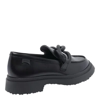 Camper Round Toe Loafers In Black