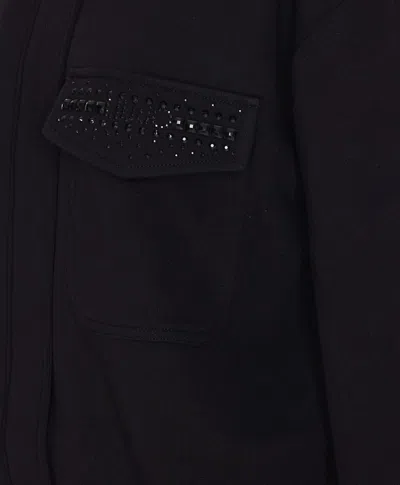 Liu •jo Sweatshirt With Collared Neck And Studded Pockets In Black