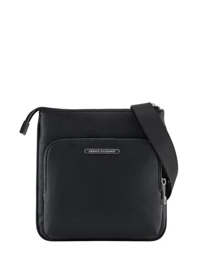 Armani Exchange Logo-plaque Messenger Bag In Black