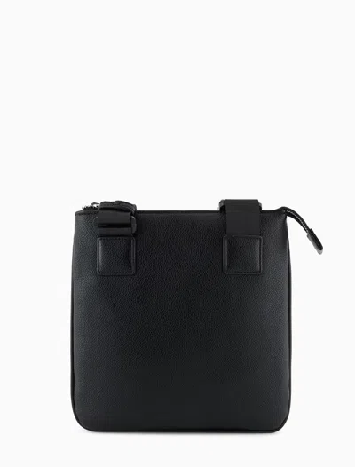Armani Exchange Logo-plaque Messenger Bag In Black