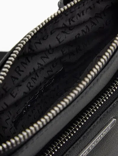 Armani Exchange Logo-plaque Messenger Bag In Black
