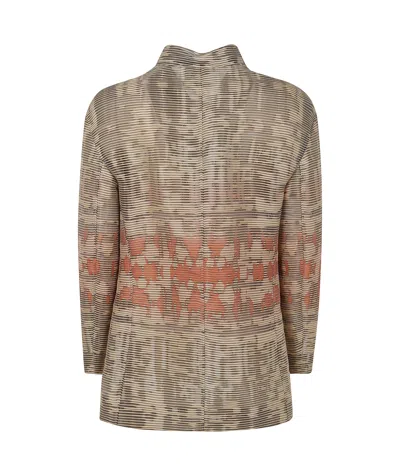 Giorgio Armani Giacca Cannete Jacquard Tigre In Brown
