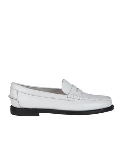 Sebago Classic Dan Leather Loafers For Women In White