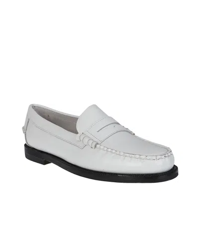 Sebago Classic Dan Leather Loafers For Women In White