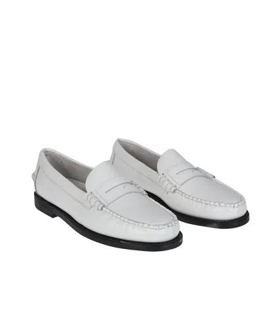 Sebago Classic Dan Leather Loafers For Women In White