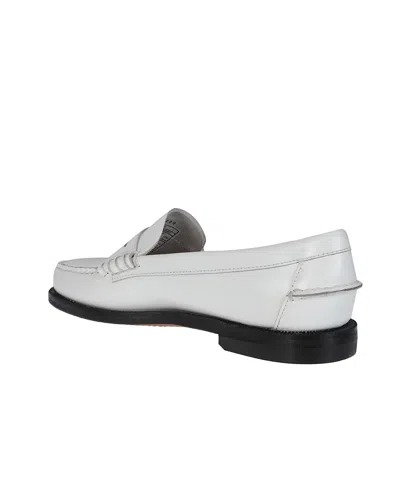 Sebago Classic Dan Leather Loafers For Women In White