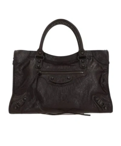 Balenciaga Women's City Medium Leather Handbag In Black