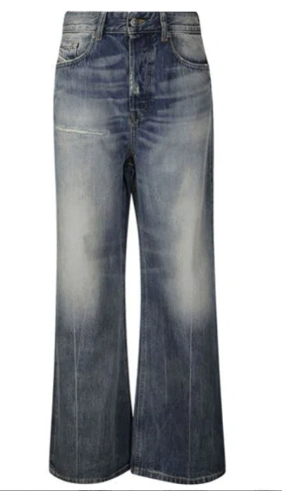 Diesel Washed Effect Wide Leg Jeans In Multicolor