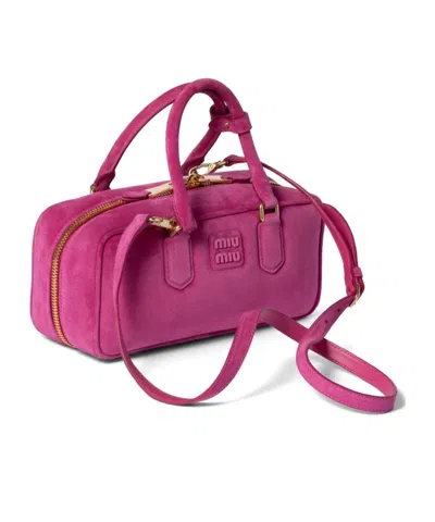 Miu Miu Fuchsia Arcadie Handbag In Pink