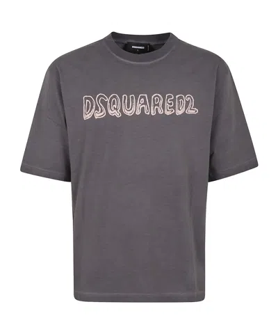 Dsquared2 Dsquared Dark Grey Cotton T-shirt In Black