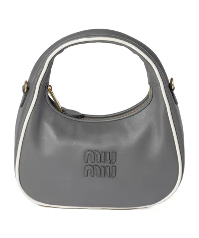 Miu Miu Wander Shoulder Bag In Gray