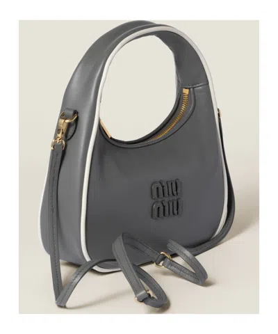 Miu Miu Wander Shoulder Bag In Gray