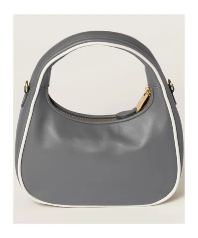 Miu Miu Wander Shoulder Bag In Gray
