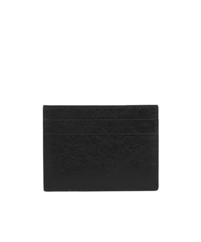 Balenciaga Textured Cash And Card Holder In Black