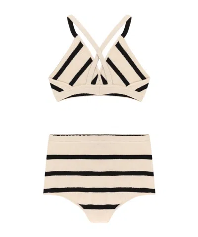 Moncler Top And Culotte Striped  Cotton Blend Set In Multicolor