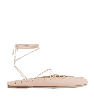 Chloé 10mm Ghillies Leather Flats In Nude