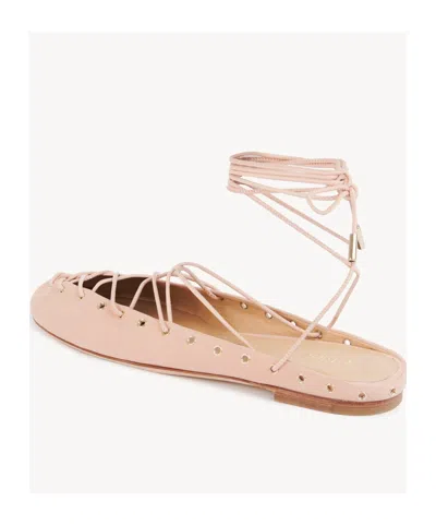 Chloé 10mm Ghillies Leather Flats In Nude