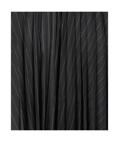 Sacai Organza Skirt With Contrasting Waistband And Pleated Design In Black