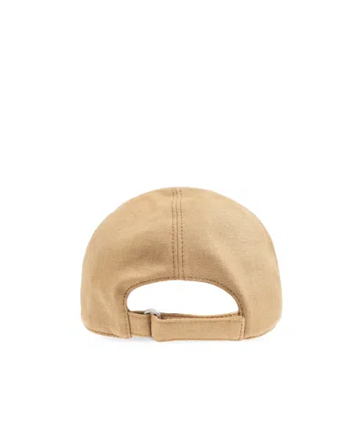 Moncler Linen-blend Cap In Nude