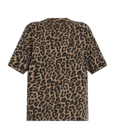 Anine Bing Beth Mini Dress Black And Brown Leopard In Brown