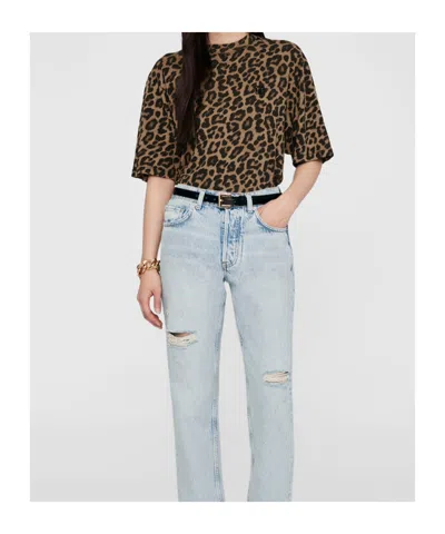 Anine Bing Beth Mini Dress Black And Brown Leopard In Brown