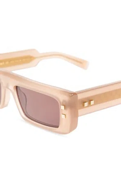 Balmain Rectangular Sunglasses In Neutral