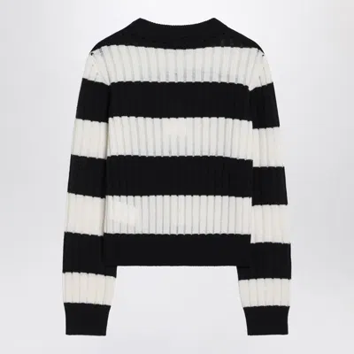 Max Mara Striped Crop Sweater In Wool And Cashmere